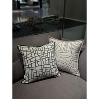 Coussin carré simple en coton et lin, motif géométrique abstrait, pour la décoration intérieure, coussin d'assise épais et confortable, oreiller de lit