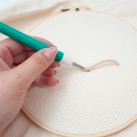 Aiguille à broder réglable en plastique, couleur verte, outil de crochet pour tapis