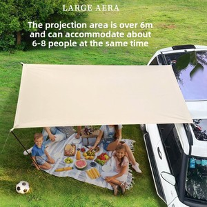 Tente de <span class=keywords><strong>toit</strong></span> latérale pour voiture, tente d'été pour camping en plein air, extension arrière latérale, imperméable, protection solaire, tissu Oxford noir - Product Image 2