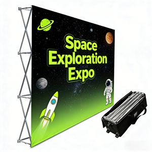 High Quality 10x8ft Fabric Pop Display L <b>Stand</b> Trade Show Backdrop Media Wall Photo Booth Model OEM Brand Jiangsu - Product Image 1