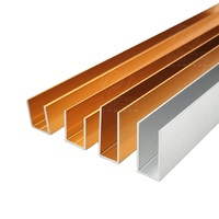 Profil en alliage d'aluminium 6063 série T5 pour paroi de douche en verre, profilés en verre pour douche, canal en forme de U, profilés en U