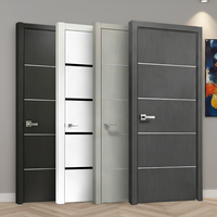 Porte intérieure en bois massif couleur noyer, porte de chambre à coucher, finition imperméable, moderne, pour appartement, maison, bureau, hôtel, hôpital