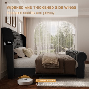 <span class=keywords><strong>Letto</strong></span> Moderno di Lusso in Stile Europeo, Rivestito in Velluto Rosa, con Testiera Regolabile in <span class=keywords><strong>Legno</strong></span> di Quercia, Misure King/Queen, Capacità di Carico 450 kg - Product Image 4