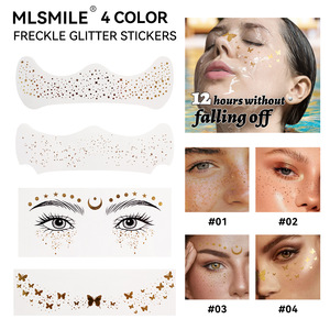MLSMILE Adesivi per <span class=keywords><strong>Tatuaggi</strong></span> in Lamina d'Oro, Stile Europeo e Americano, Impermeabili, Glitterati, con Stelle e Farfalle per Feste e Spettacoli - Product Image 3