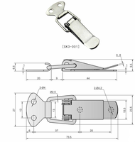 Loquet de tirage de porte en acier inoxydable SUS304 pour l'utilisation industrielle et de machines Quincaillerie d'installation de porte latérale plate