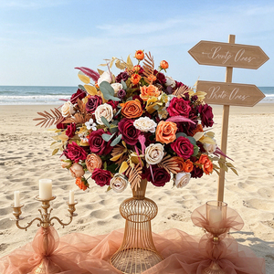 New Arrival red <b>Artificial</b> <b>Flower</b> Ball Wedding Centerpiece <b>Artificial</b> <b>Flowers</b> for Wedding Decorations - Product Image 1