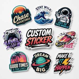 Custom Logo Labels Die <b>Vinyl</b> Waterproof Self Adhesive Promotional Clean Cut Sheets Stickers Printing - Product Image 1