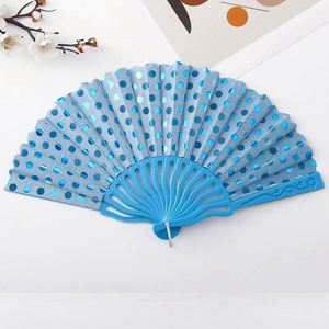 7-Inch Gold Foil Folding Fan Easy to Open and Close Painted Bamboo with Hanfu Clothing for New Year Halloween Girlish <b>Gift</b> - Product Image 6