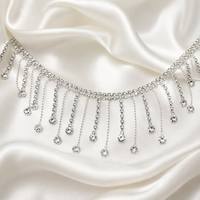 Applique 3D en fer et strass faite à la main, avec franges, chaîne à pampilles et garniture en cristal, pour robes, fournitures de loisirs créatifs, mariage, DIY, Noël