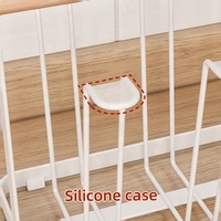 Barre de bureau poignée en métal bois 6 bouteilles de café en verre tasse sèche-linge rangement présentoir support pour armoire