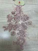 Applique en dentelle perlée pour robe de mariée, patchs brodés à sequins, embellissement, artisanat DIY, applique florale 3D (paire)