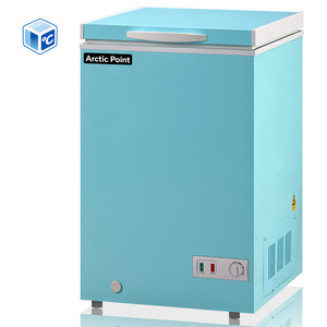 Mini Freezer Horizontal Azul Celeste Comercial 100L em Aço Inoxidável com Tampa com Trava para Loja de Conveniência e Alimentos Congelados a Granel - Product Image 1