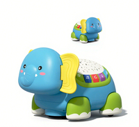 Jouet musical en plastique éléphant rampant avec lumières, évitement d'obstacles et projecteur d'étoiles pour bébé - Vente chaude