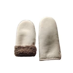 Gants en cuir véritable de haute qualité pour femmes mitaines mérinos souples pour un usage quotidien fourrure d'agneau cisaillement couture à la main pour les scènes en plein air - Product Image 1