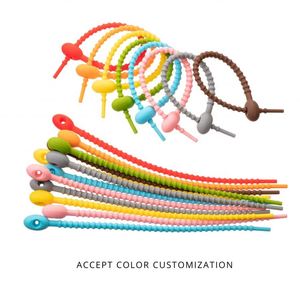 Attaches de câbles en silicone réutilisables de haute qualité, organisateur de cordons avec logo personnalisé, service OEM ODM, prix d'usine - Product Image 3
