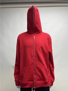 Wholesale Men's Full-<b>Zip</b> Hoodie <b>Jacket</b> with Custom LOGO Blank Rhinestone for Puff Print Autumn Season Hooded Coat with Zipper - Product Image 4