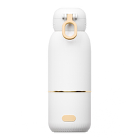 Calentador de Biberones Portátil Recargable de Acero Inoxidable para Exteriores, 350 ml, Control Táctil USB, Temperatura Ajustable, 24 Horas