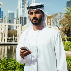 Turtleneck Men'S Worship Suit Arab Dubai Oman Abaya Three-Piece Abaya Set