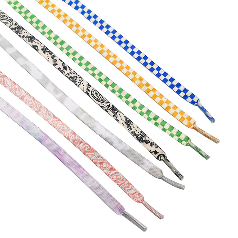 Wholesale Shoelace Clips Gradient No Tie Support Custom Logo 98colors 50-200cm 8mm Width Flat Elastic Buckle White Shoelaces