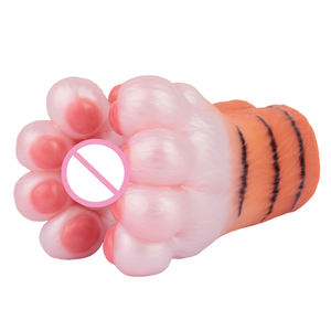 Masturbador masculino de pata de tigre de fantasía con exterior peludo y túnel de silicona realista juguete de un solo canal de tacto suave para juego en solitario - Product Image 2