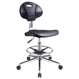 เก้าอี้สตูลสำหรับใช้ในห้องปฏิบัติการเก้าอี้หมุนได้ทำจากโพลียูรีเทนใช้ในห้องปฏิบัติการพร้อมที่วางเท้า - Product Image 1