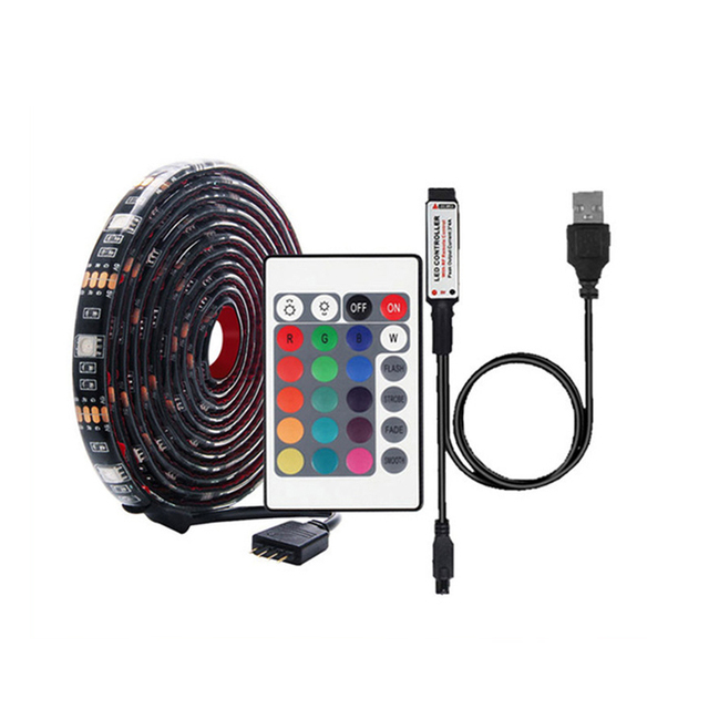 High Quality 5050 RGB LED Strip Light Flexible 5V USB Smart Ambient Strip Remote Control IP65 TV Backlight Easy Connectivity