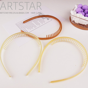 Bán Buôn Ngọt Ngào Kẹo Màu Pha Lê Cô Gái Nhựa Headbands 12 Pcs Một Bộ 1Mm Dễ Thương Trong Suốt Headbands Với Răng Cho Phụ Nữ - Product Image 6
