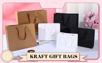 Sacs shopping en papier de luxe à bas prix, impression personnalisée, sac en papier kraft épais avec impression de logo et poignées en ruban
