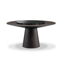 Table à manger ronde en bois de style italien minimaliste avec chaises, 8 places, pas d'assemblage requis, idéale pour les petits appartements