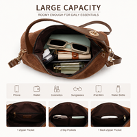 Sac à bandoulière personnalisé en suède PU pour femme, sac hobo tendance, sac à main bandoulière, sac fourre-tout décontracté de luxe avec sangle réglable, OEM ODM