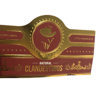 Bandes d'étiquettes de cigares de luxe personnalisées imprimées, estampage à chaud dorée, logo en relief, anneau de bande de cigare