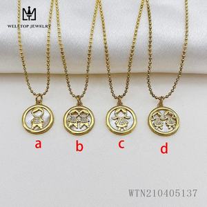 18K Gold Plated <strong>Coin</strong> <strong>Necklace</strong> Joyeria Shell Boy and Girl <strong>Necklace</strong> - Product Image 2