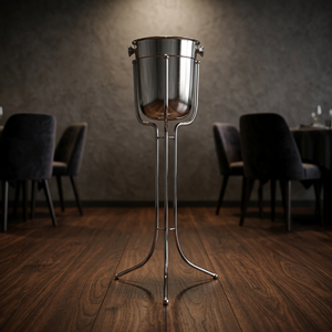 Cubo de Hielo para Vino de Acero Inoxidable de Alta Calidad, de Pared Simple y Aislado, con Soporte, para Bar, Fiestas, Capacidad de 3L - Product Image 3