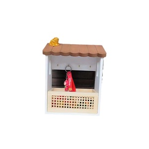 Boîte de rangement murale en bois massif de style japonais, organiseur de clés pour entrée, mini rangement domestique avec motif en treillis - Product Image 5