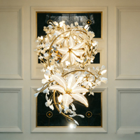 Décoration d'événements personnalisée moderne, grand lustre floral pour la décoration de restaurants, lustres pour hall de villa