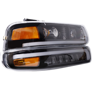 Para 99-02 Chevy Silverado 1500 2500 HD 3500 LED DRL faro + parachoques señal Lampg reemplazo fuente faro montaje - Product Image 4