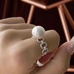 10731DIY Pearl Accessories S925 Silver Ring Empty Holder 11-13mm Round <b>Concealer</b> Silver Ring Holder Jewelry Findings Components - Product Image 4