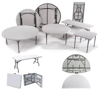 Haute qualité 60 pouces blanc HDPE en plastique Table pliante léger moderne hôpital en plein air hôtel Banquet mariage salle à manger événements