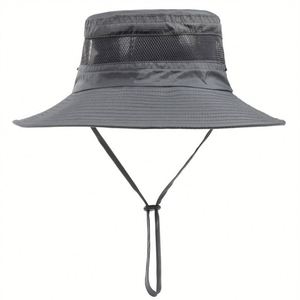 Custom Outdoor Summer Sunshade Sun Uv Protection Wide Brim <b>Cap</b> Mesh <b>Hiking</b> Fishing Fisherman Bucket Boonie Hat - Product Image 3