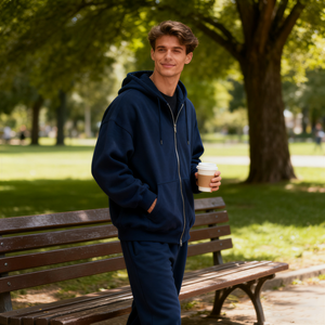 TKAN364ฮู้ดดี้มีซิปสำหรับผู้ชายผ้าฝ้าย100% เทอร์รี่กำหนดได้เองในฤดูหนาว - Product Image 2