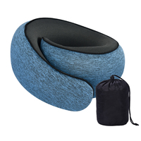 Oreillers de voyage pour le cou en mousse à mémoire de forme, oreiller confortable pour le cou, design ergonomique compact, essentiels pour dormir lors de longs vols et de trajets en voiture