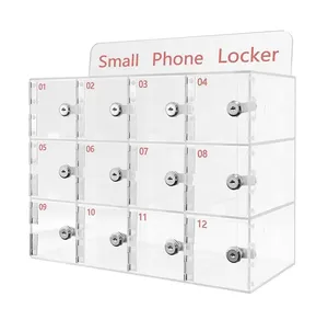 Nouveau design personnalisé boîte de rangement cellulaire en plastique acrylique transparent serrures à clés téléphone boîte de rangement mobile <span class=keywords><strong>casier</strong></span> en plastique - Product Image 3