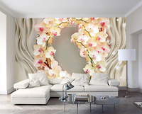 ZHIHAI 3D soie orchidée fleur fond TV papier peint mural décoration de la maison