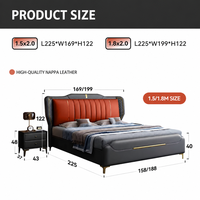 Juego de Muebles Modernos para Dormitorio Principal, Cama King Size con Estructura de Madera, Diseño Minimalista, Precio de Fábrica