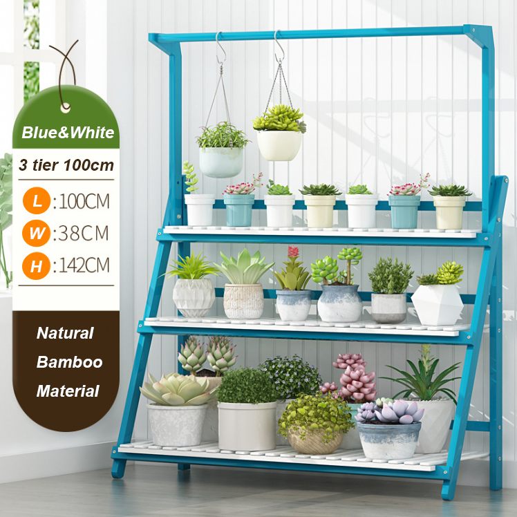 Faltbares Leiter regal Bambus Pflanzenst nder Indoor Outdoor Pflanzen  Display Rack mit Top Bar Hanging Flower Pot| Alibaba.com