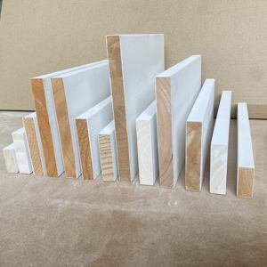 Plinthe en bois de pin à joint en doigt de pouce, apprêtée blanche, écologique, design moderne, S4S - Product Image 3