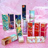 TERSEDIA TANPA MINIMUM ORDER Tabung Lipstik ABS Tabung Kosong Cetak 3D Embossed Magnetic Case Siap Kirim Grosir Kosmetik Gaya Cina Baru