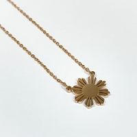 Chaude Minimaliste Philippines Soleil Porte-clés Pendentif Collier Or Argent Rose Or Soleil Fleur Collier