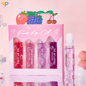 Kit de gloss à lèvres végétalien roll-on transparent, brillant, naturel, hydratant, pailleté, huile à lèvres fruitée, kit combo personnalisé pour les lèvres, marque privée - Product Image 1