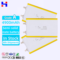 Baterai Lithium Ion HS Brand Semi Solid State 497087 3.8V 4900MAH 4.35V 0.5C Ultra Tipis Kapasitas Tinggi untuk Surface Book